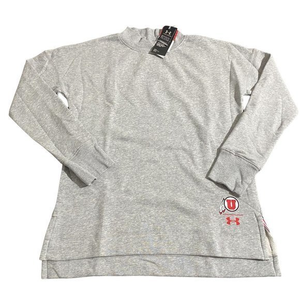 Under Armour Utah Utes Mock Neck Spirit Jersey Sweater‎ Grey Women's Size XL